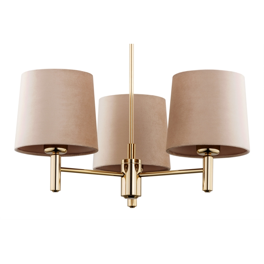 Brilagi - Lampadario su asta MONTE 3xE27/60W/230V beige/oro