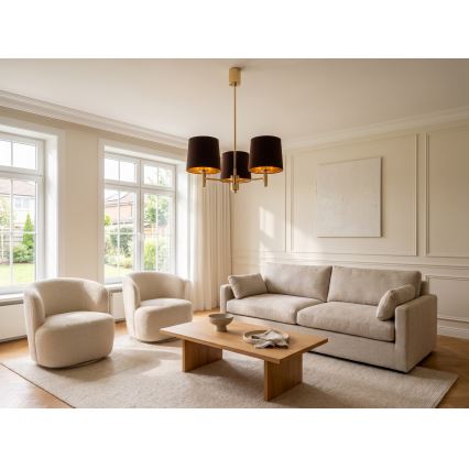Brilagi - Lampadario su asta MONTE 3xE27/60W/230V marrone/oro