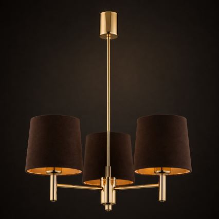 Brilagi - Lampadario su asta MONTE 3xE27/60W/230V marrone/oro