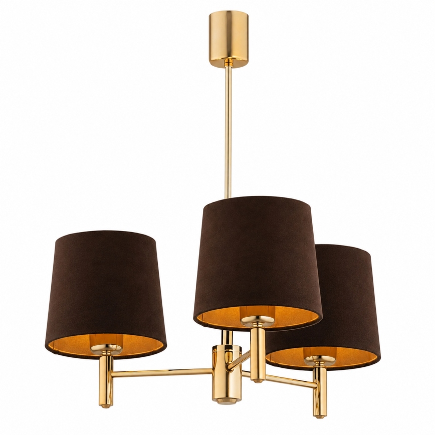 Brilagi - Lampadario su asta MONTE 3xE27/60W/230V marrone/oro