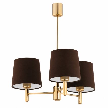 Brilagi - Lampadario su asta MONTE 3xE27/60W/230V marrone/oro