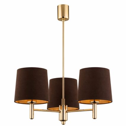 Brilagi - Lampadario su asta MONTE 3xE27/60W/230V marrone/oro