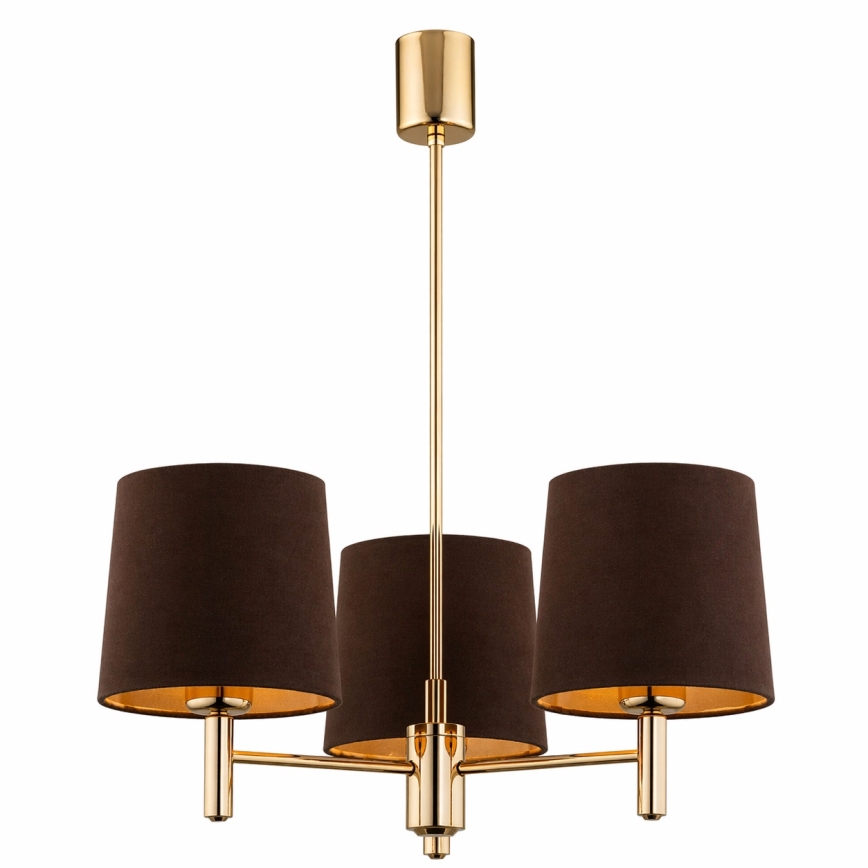 Brilagi - Lampadario su asta MONTE 3xE27/60W/230V marrone/oro