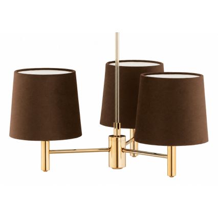 Brilagi - Lampadario su asta MONTE 3xE27/60W/230V marrone/oro