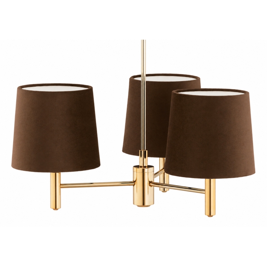 Brilagi - Lampadario su asta MONTE 3xE27/60W/230V marrone/oro