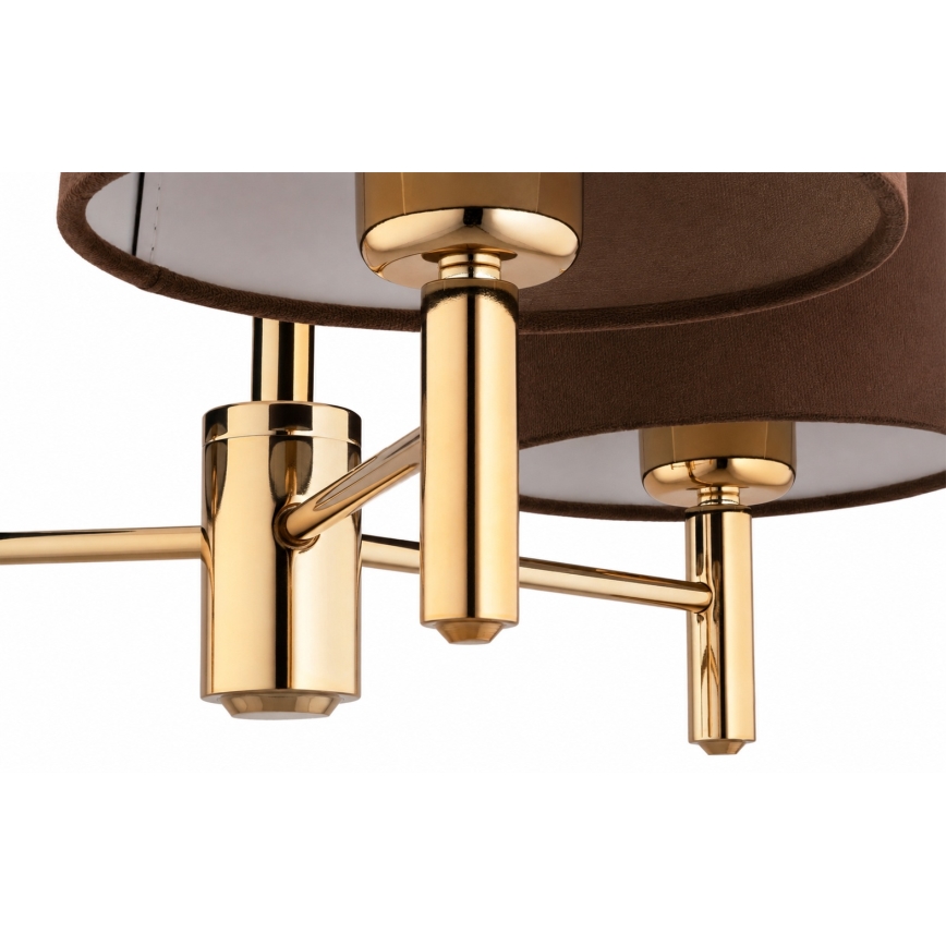 Brilagi - Lampadario su asta MONTE 3xE27/60W/230V marrone/oro