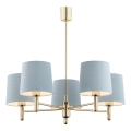 Brilagi - Lampadario su asta MONTE 5xE27/15W/230V blu/oro