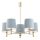 Brilagi - Lampadario su asta MONTE 5xE27/15W/230V blu/oro