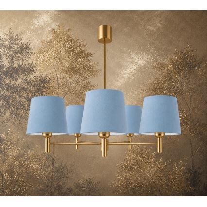 BRILAGI - Lampadario su asta MONTE 5xE27/60W/230V blu/oro