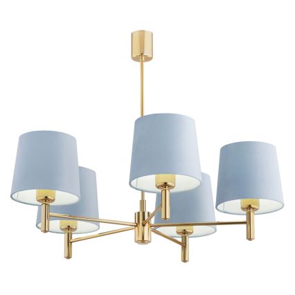 BRILAGI - Lampadario su asta MONTE 5xE27/60W/230V blu/oro