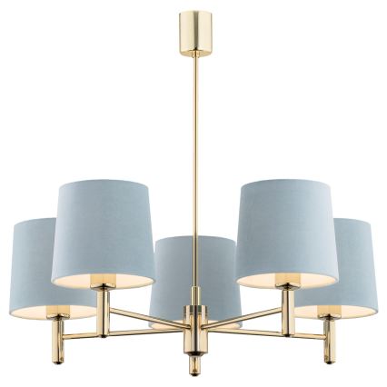 BRILAGI - Lampadario su asta MONTE 5xE27/60W/230V blu/oro