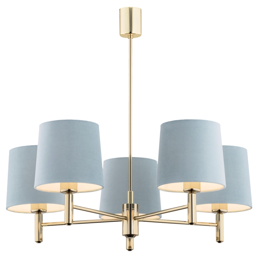 BRILAGI - Lampadario su asta MONTE 5xE27/60W/230V blu/oro