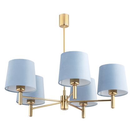 BRILAGI - Lampadario su asta MONTE 5xE27/60W/230V blu/oro
