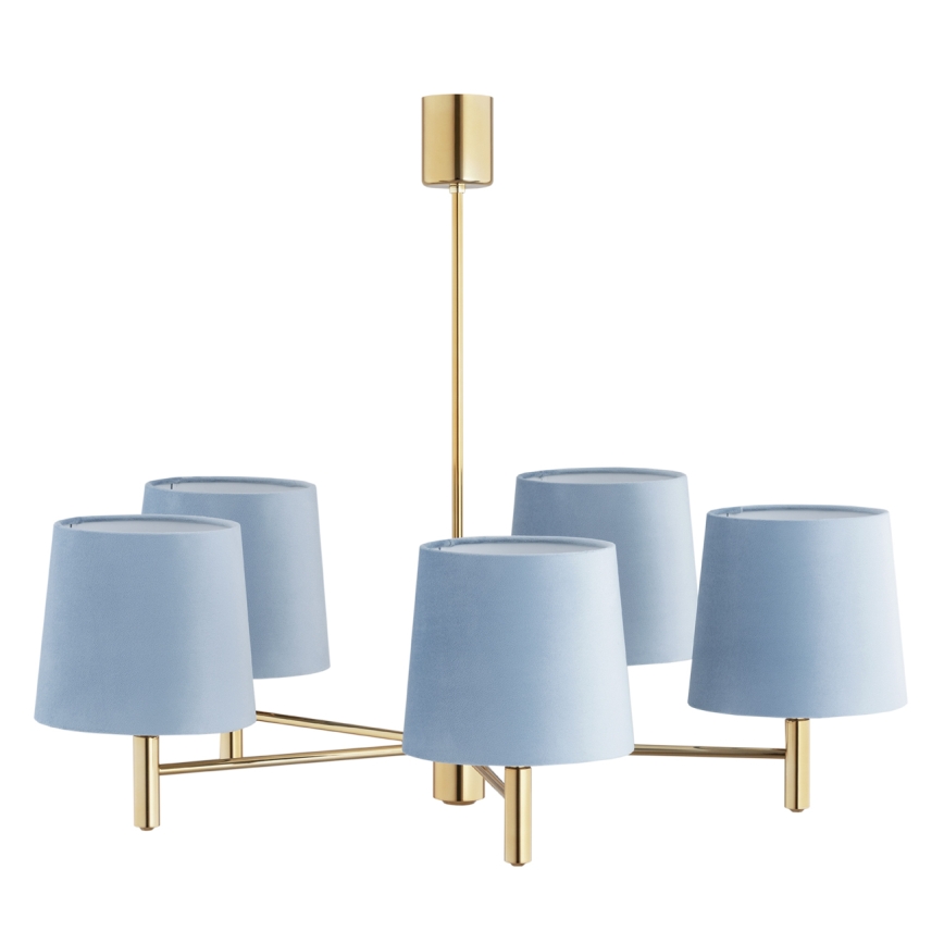 BRILAGI - Lampadario su asta MONTE 5xE27/60W/230V blu/oro