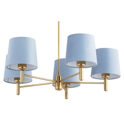 BRILAGI - Lampadario su asta MONTE 5xE27/60W/230V blu/oro