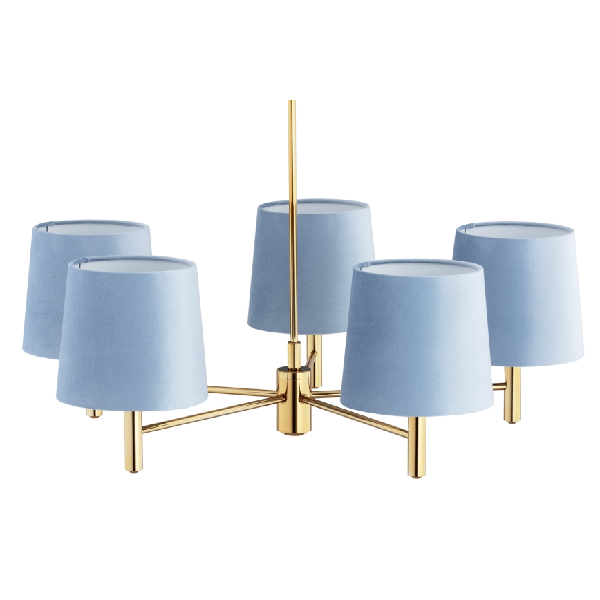 BRILAGI - Lampadario su asta MONTE 5xE27/60W/230V blu/oro