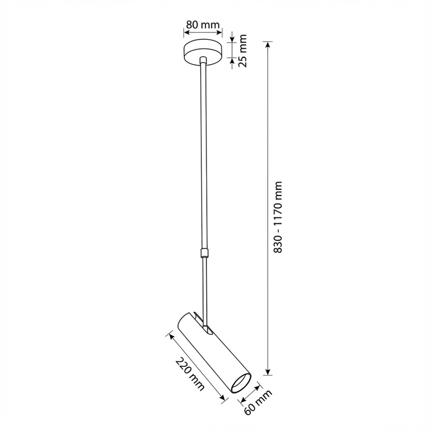 Brilagi - Lampadario su asta SELE 1xGU10/30W/230V nero