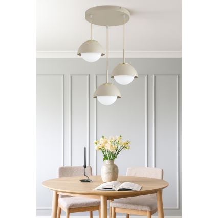 Brilagi - Lampadario su cavo 3xE27/60W/230V beige/oro