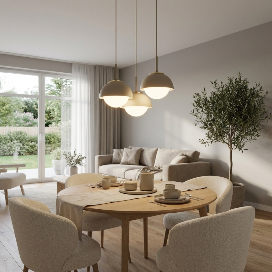 Brilagi - Lampadario su cavo 3xE27/60W/230V beige/oro