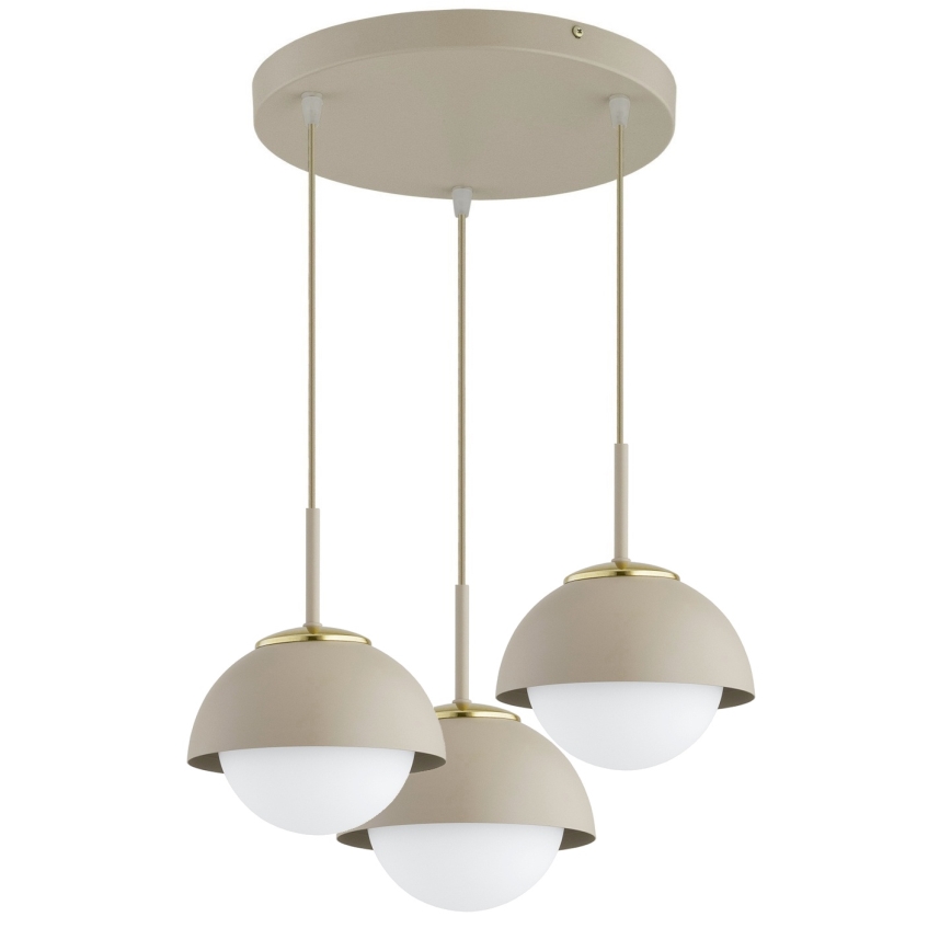 Brilagi - Lampadario su cavo 3xE27/60W/230V beige/oro
