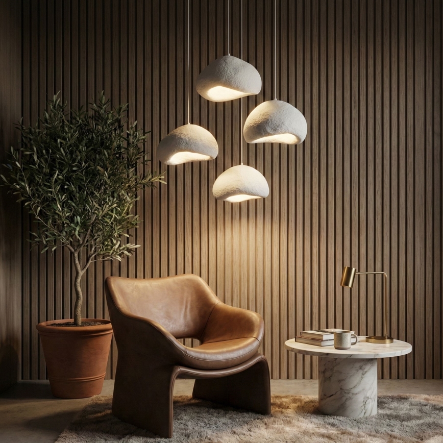 Brilagi - Lampadario su cavo LOVAL 4xE27/40W/230V Ø 95 cm bianco