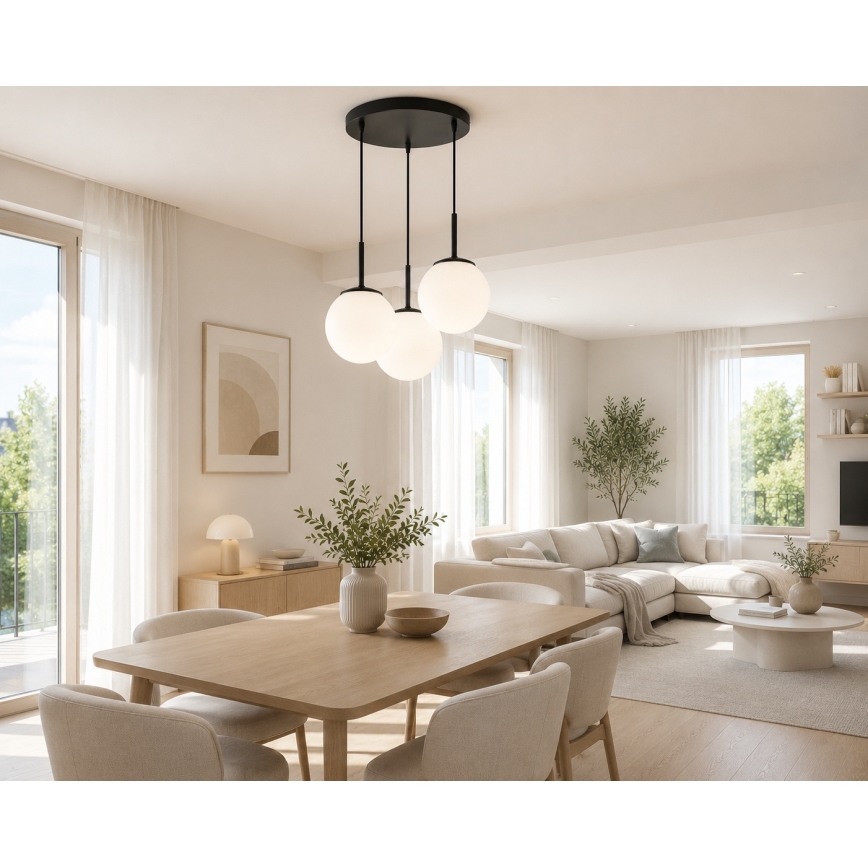 Brilagi - Lampadario su cavo MILO 3xE27/60W/230V nero