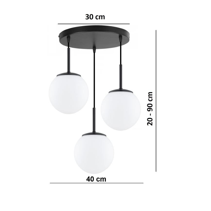 Brilagi - Lampadario su cavo MILO 3xE27/60W/230V nero