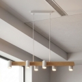 Brilagi - Lampadario su cavo SELE 6xGU10/30W/230V bianco/decor rovere