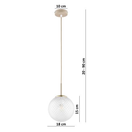 Brilagi - Lampadario su cavo STELLA 1xE27/60W/230V Ø 18 cm beige/oro