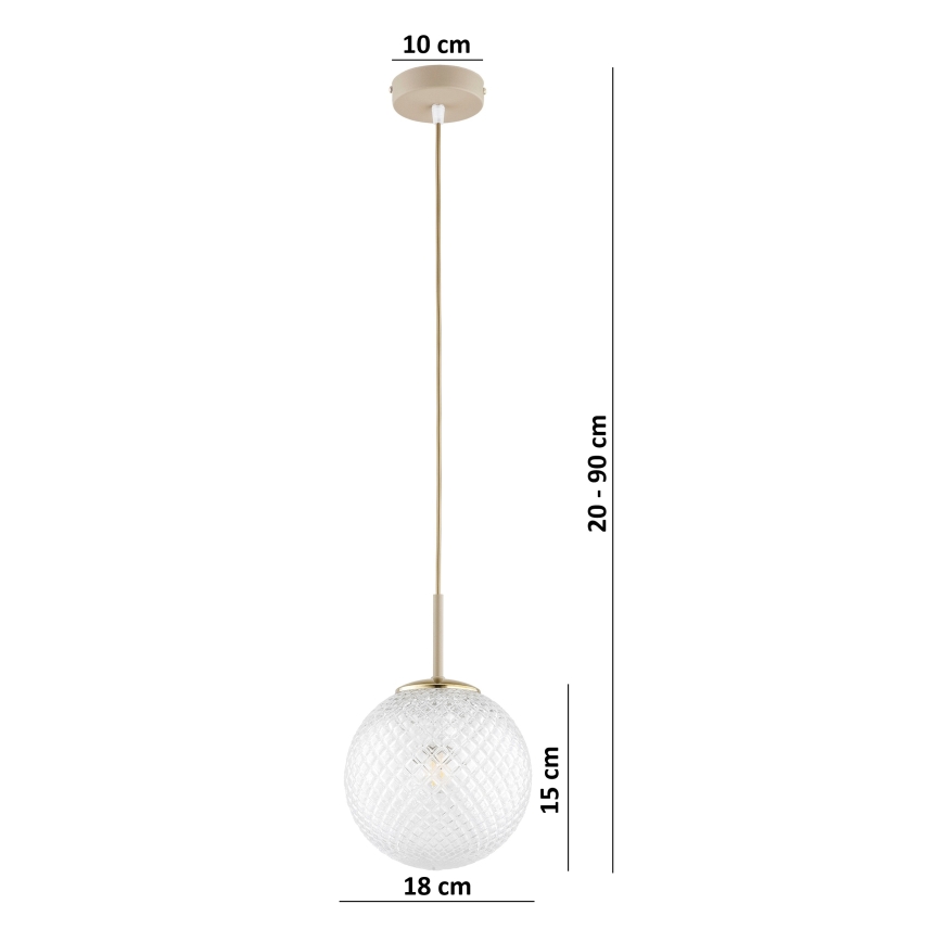 Brilagi - Lampadario su cavo STELLA 1xE27/60W/230V Ø 18 cm beige/oro