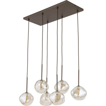 BRILAGI - Lampadario su cavo VULCANO 6xG9/8W/230V bronzo/beige fumé