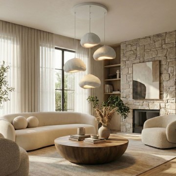 Brilagi - Lampadario su cavo WABI SABI 4xE27/40W/230V Ø 95 cm bianco