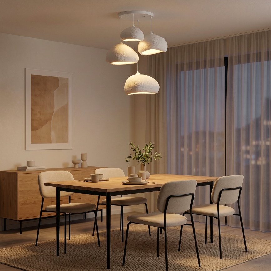 Brilagi - Lampadario su cavo WABI SABI 4xE27/40W/230V Ø 95 cm bianco
