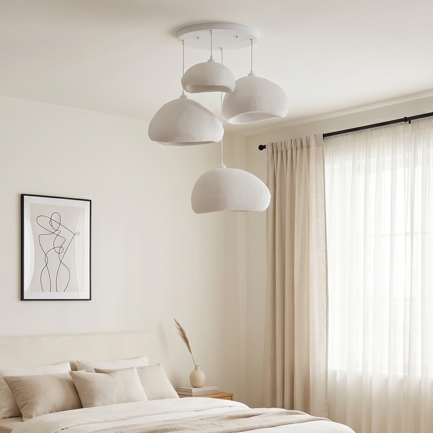 Brilagi - Lampadario su cavo WABI SABI 4xE27/40W/230V Ø 95 cm bianco