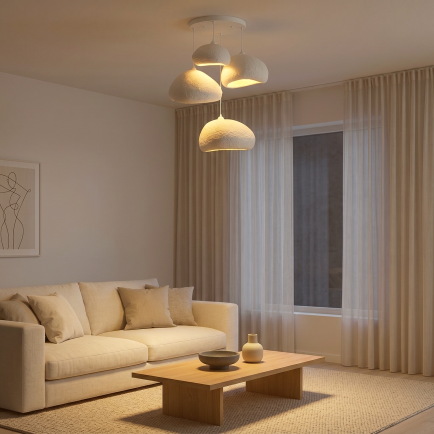 Brilagi - Lampadario su cavo WABI SABI 4xE27/40W/230V Ø 95 cm bianco