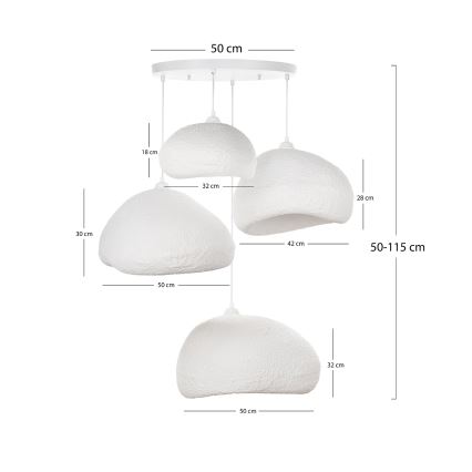 Brilagi - Lampadario su cavo WABI SABI 4xE27/40W/230V Ø 95 cm bianco