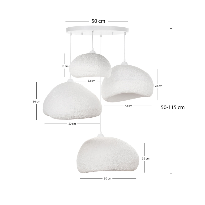 Brilagi - Lampadario su cavo WABI SABI 4xE27/40W/230V Ø 95 cm bianco
