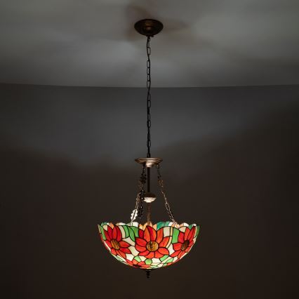 Brilagi - Lampadario Tiffany a catena SUNFLOWER 3xE27/60W/230V Ø 50 cm