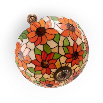 Brilagi - Lampadario Tiffany a catena SUNFLOWER 3xE27/60W/230V Ø 50 cm