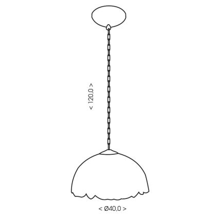 Brilagi - Lampadario Tiffany a sospensione con catena AVORIO 1xE27/60W/230V Ø 40 cm