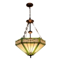 BRILAGI - Lampadario Tiffany con paralume in vetro colorato a sospensione con catena EMERALD 3xE27/60W/230V Ø 50 cm