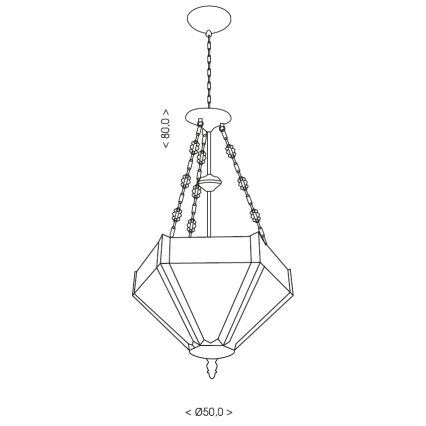 BRILAGI - Lampadario Tiffany con paralume in vetro colorato a sospensione con catena EMERALD 3xE27/60W/230V Ø 50 cm
