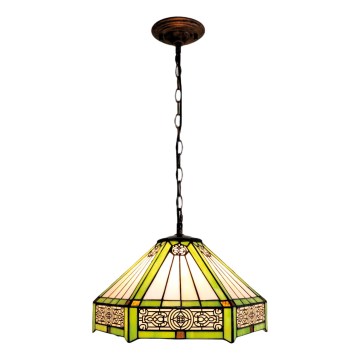 BRILAGI - lampadario Tiffany in vetro colorato a catena EMERALD 1xE27/60W/230V Ø 40 cm