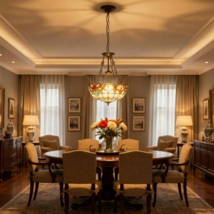 Brilagi - Lampadario Tiffany in vetro colorato a catena MIRABELLA 3xE27/60W/230V Ø 50 cm