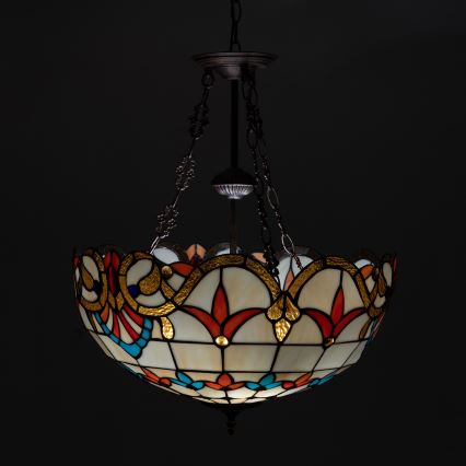 Brilagi - Lampadario Tiffany in vetro colorato a catena MIRABELLA 3xE27/60W/230V Ø 50 cm