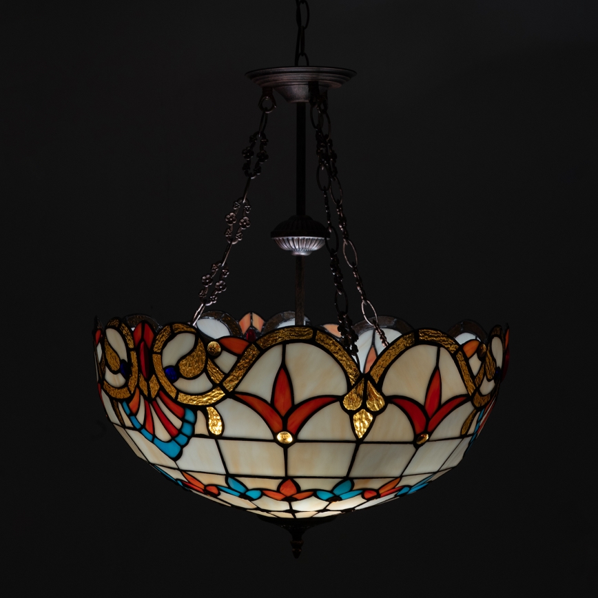 Brilagi - Lampadario Tiffany in vetro colorato a catena MIRABELLA 3xE27/60W/230V Ø 50 cm