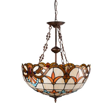 Brilagi - Lampadario Tiffany in vetro colorato a catena MIRABELLA 3xE27/60W/230V Ø 50 cm