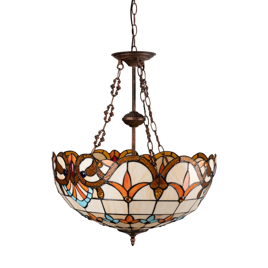Brilagi - Lampadario Tiffany in vetro colorato a catena MIRABELLA 3xE27/60W/230V Ø 50 cm