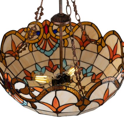 Brilagi - Lampadario Tiffany in vetro colorato a catena MIRABELLA 3xE27/60W/230V Ø 50 cm