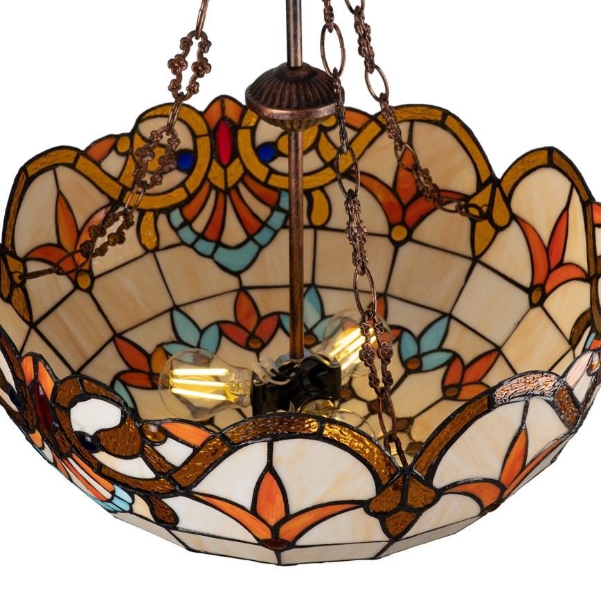 Brilagi - Lampadario Tiffany in vetro colorato a catena MIRABELLA 3xE27/60W/230V Ø 50 cm